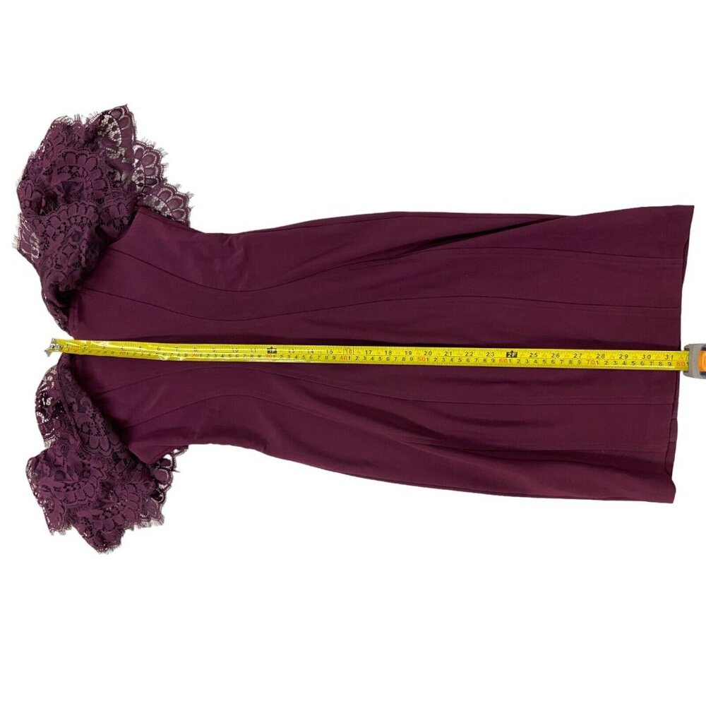 Betsy & Adam Women's Red Wine Women's Lace Seamed Sheath Dress Size 6 Petite - Picture 7 of 7